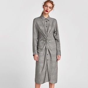 ZARA Black and White Knotted Tunic